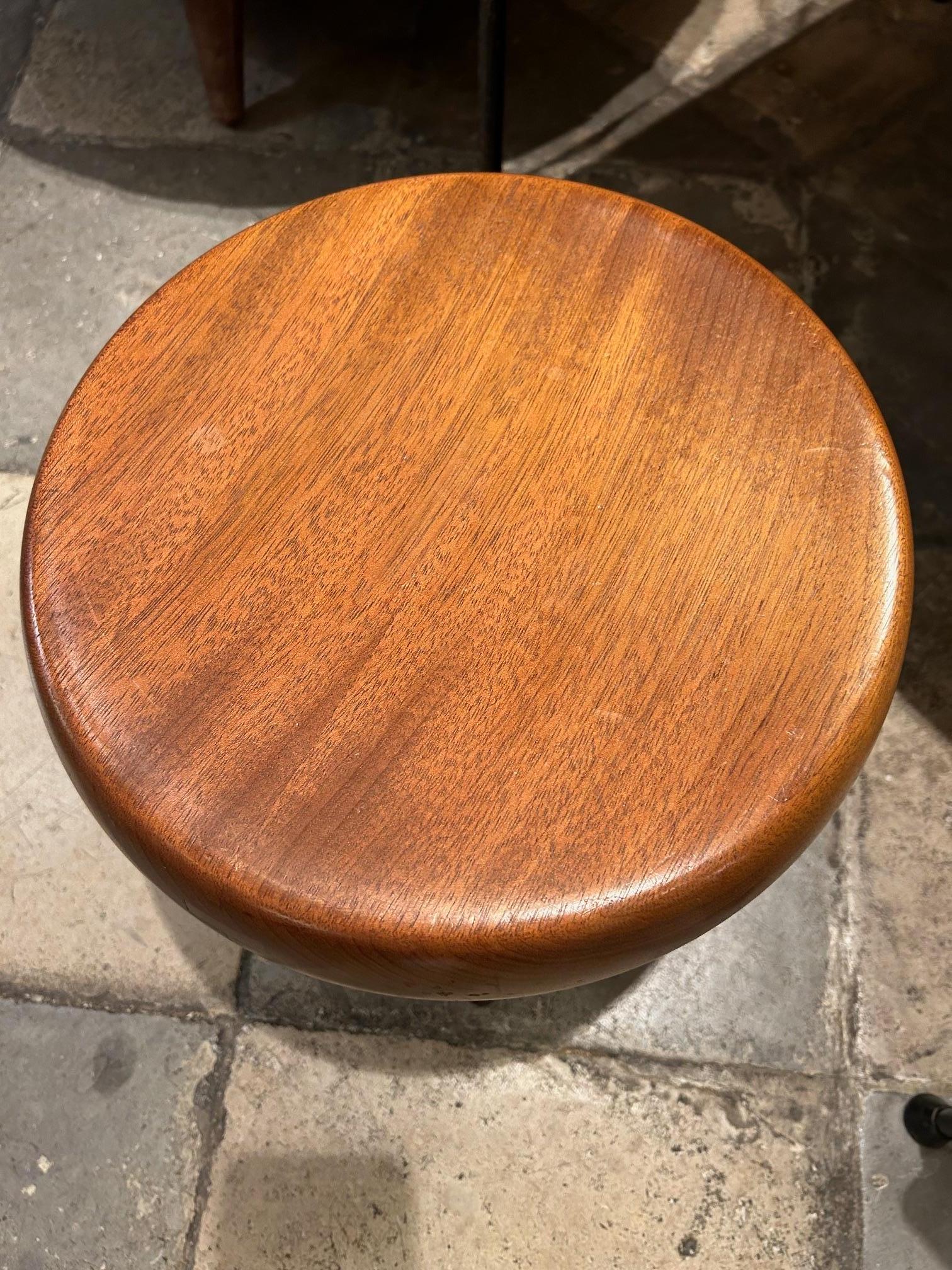 Blond mahogany stool by Charlotte Perriand For Sale 2