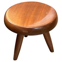 Vintage Blond mahogany stool by Charlotte Perriand