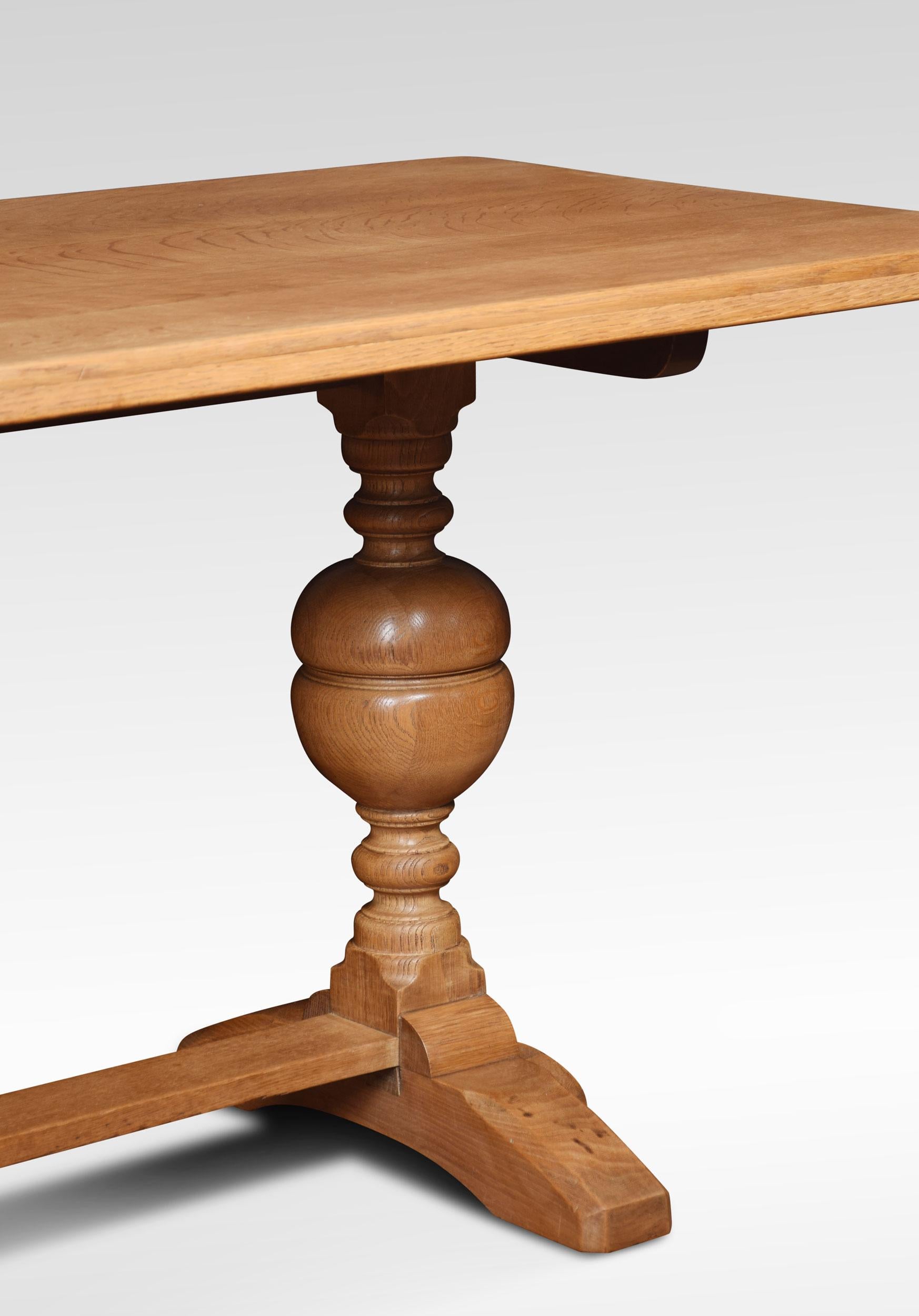 20th Century Blond Oak Refectory Table