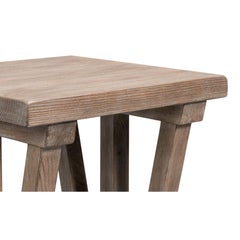 Blond Pine Trestle Side Table
