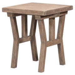 Blond Pine Trestle Side Table