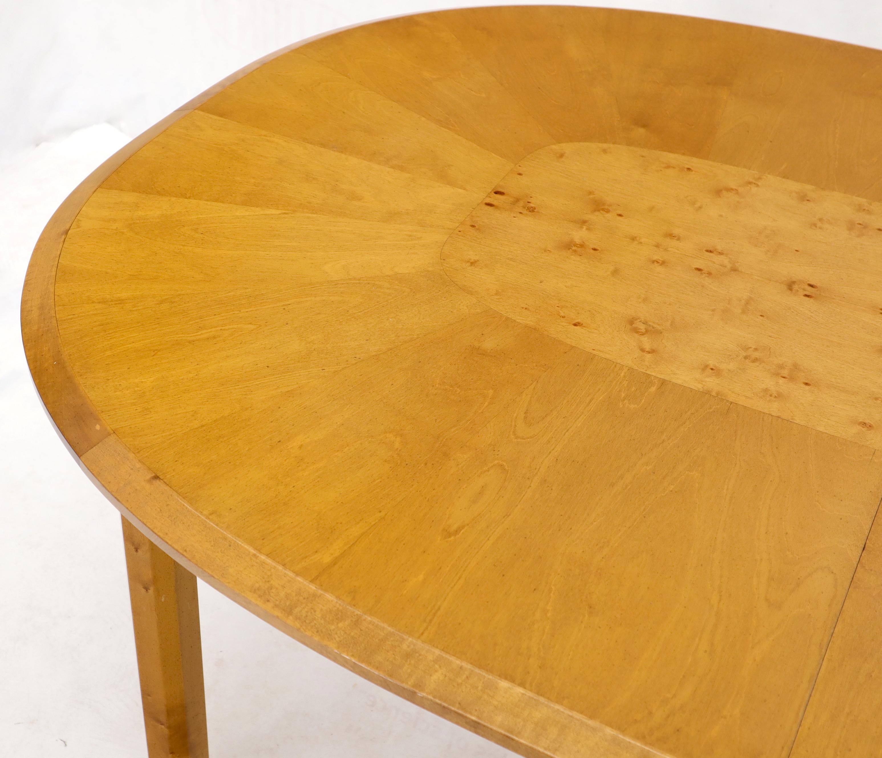 Blond Swedish Birch with Burl Oval Racetrack Dining Table Spece 3