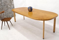 Blond Swedish Birch with Burl Oval Racetrack Dining Table Spece