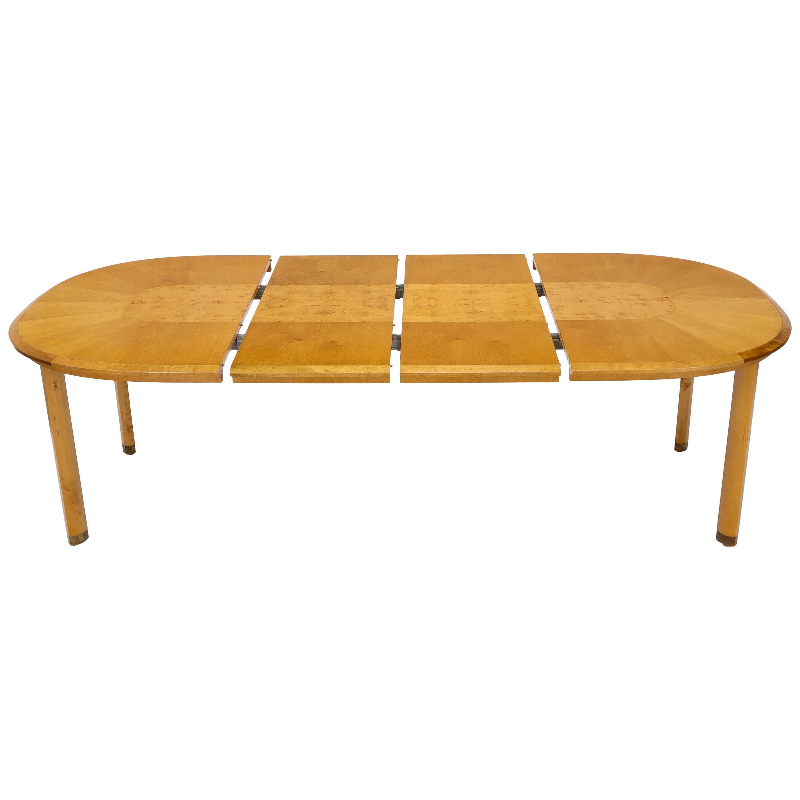 Blond Swedish Birch with Burl Oval Racetrack Dining Table Spece