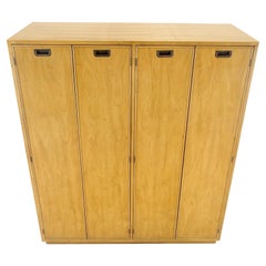 Used Blond Walnut Side by Side 4 Doors Two Compartment Chest Drawers Dresser MINT!
