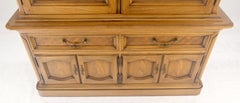Blond Wood Dome Shape Top Two Doors 54" Cupboard Breakfront Cabinet Shelf MINT