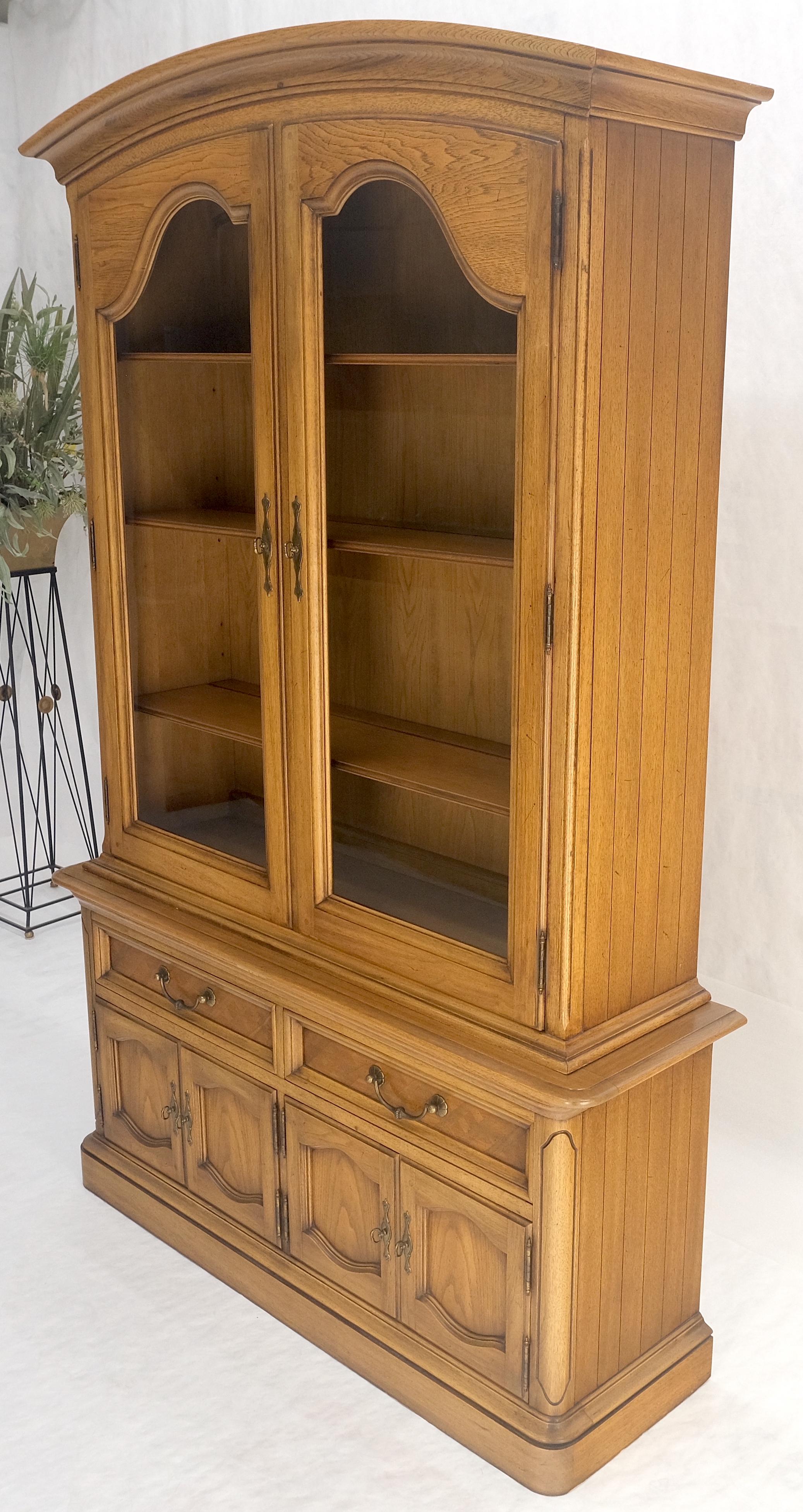 Glass Blond Wood Dome Shape Top Two Doors 54