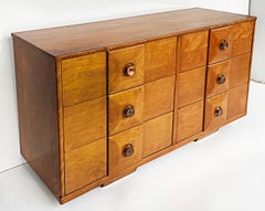 Blonde 1940s French & Heald Block Front Chest of Drawers