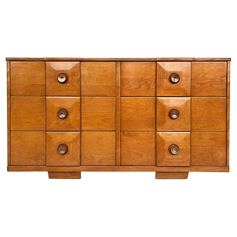 Blonde 1940s French & Heald Block Front Night Stands, Pair 9