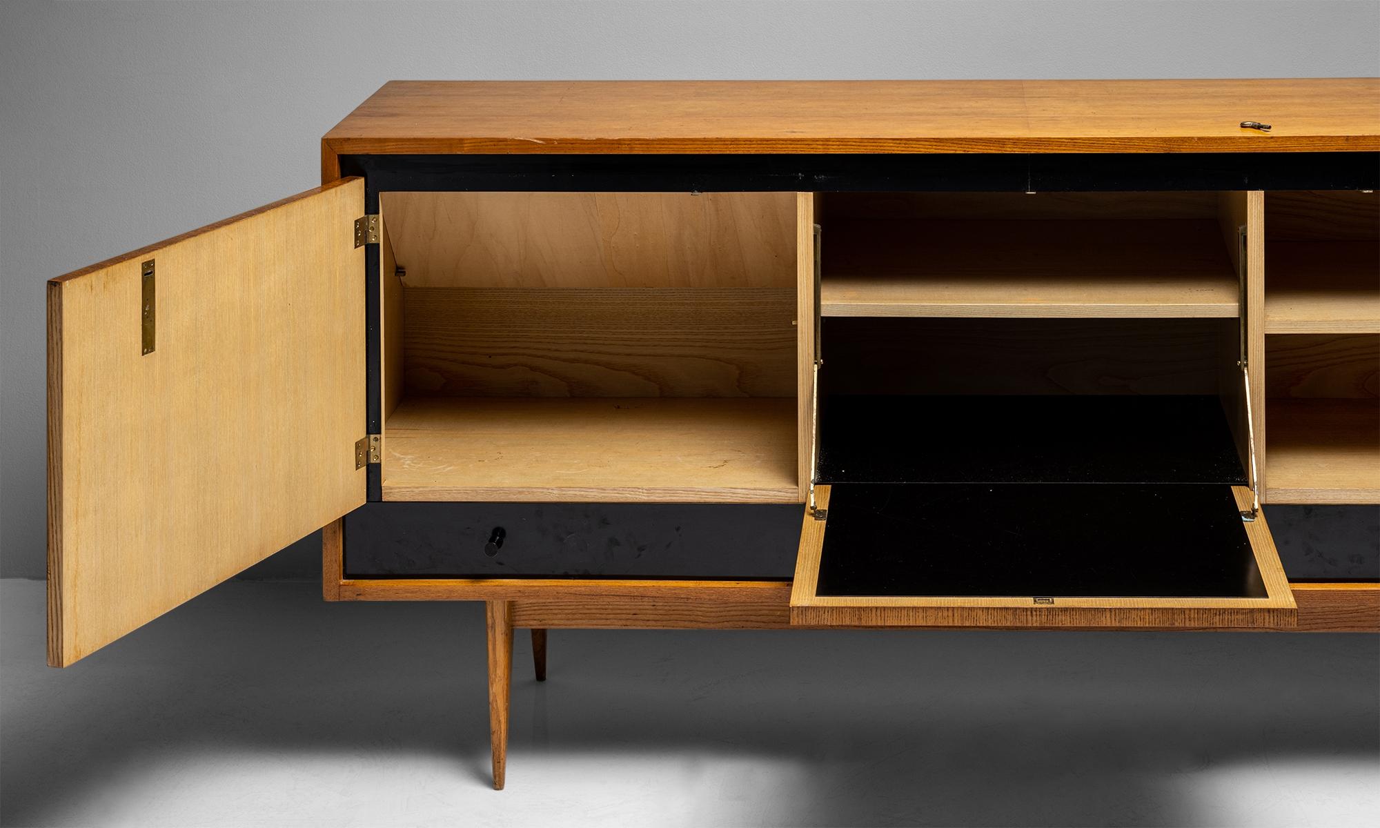 French Blonde Ash Enfilade by Charles Ramos, France circa 1950