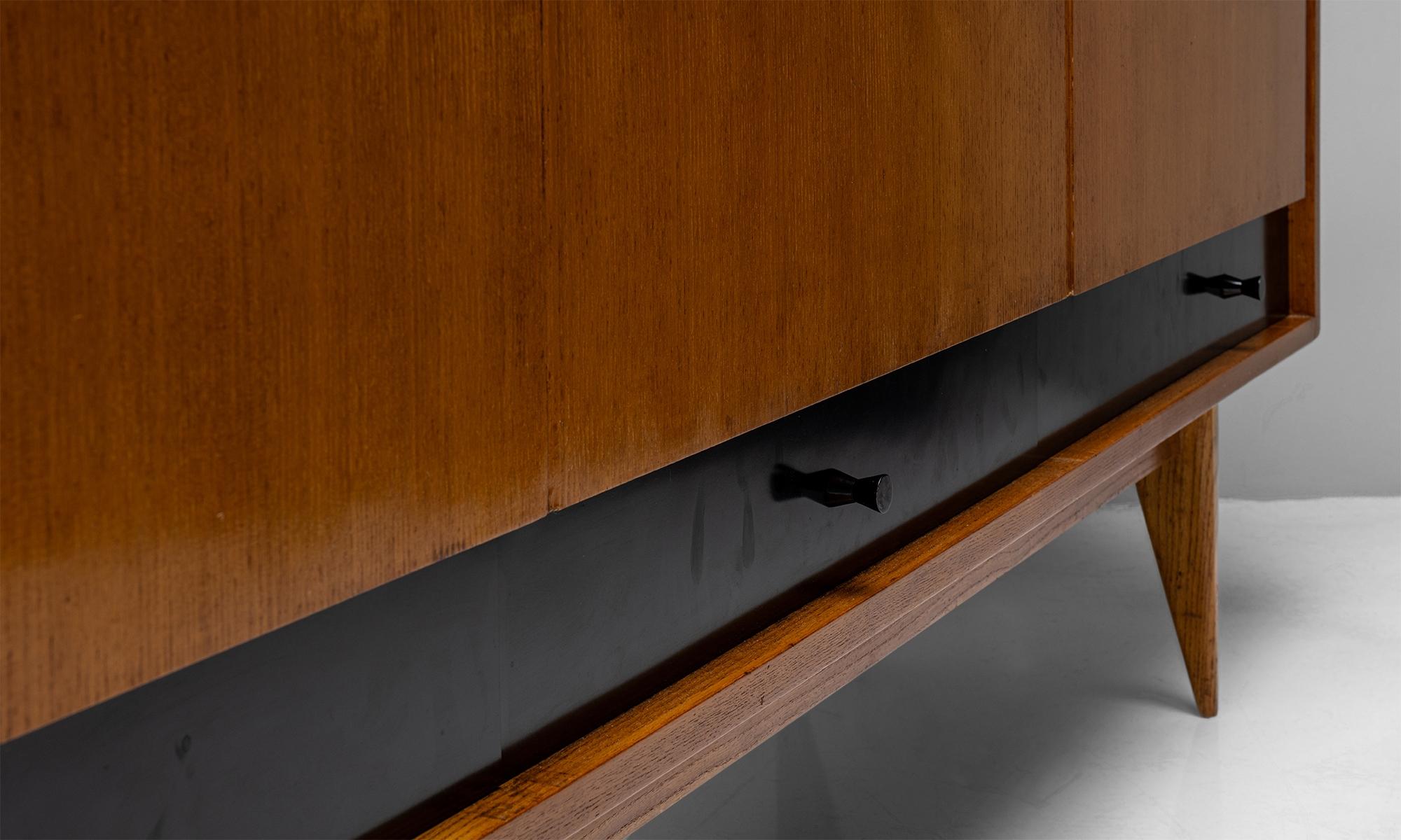 Blonde Ash Enfilade by Charles Ramos, France circa 1950 In Good Condition In Culver City, CA