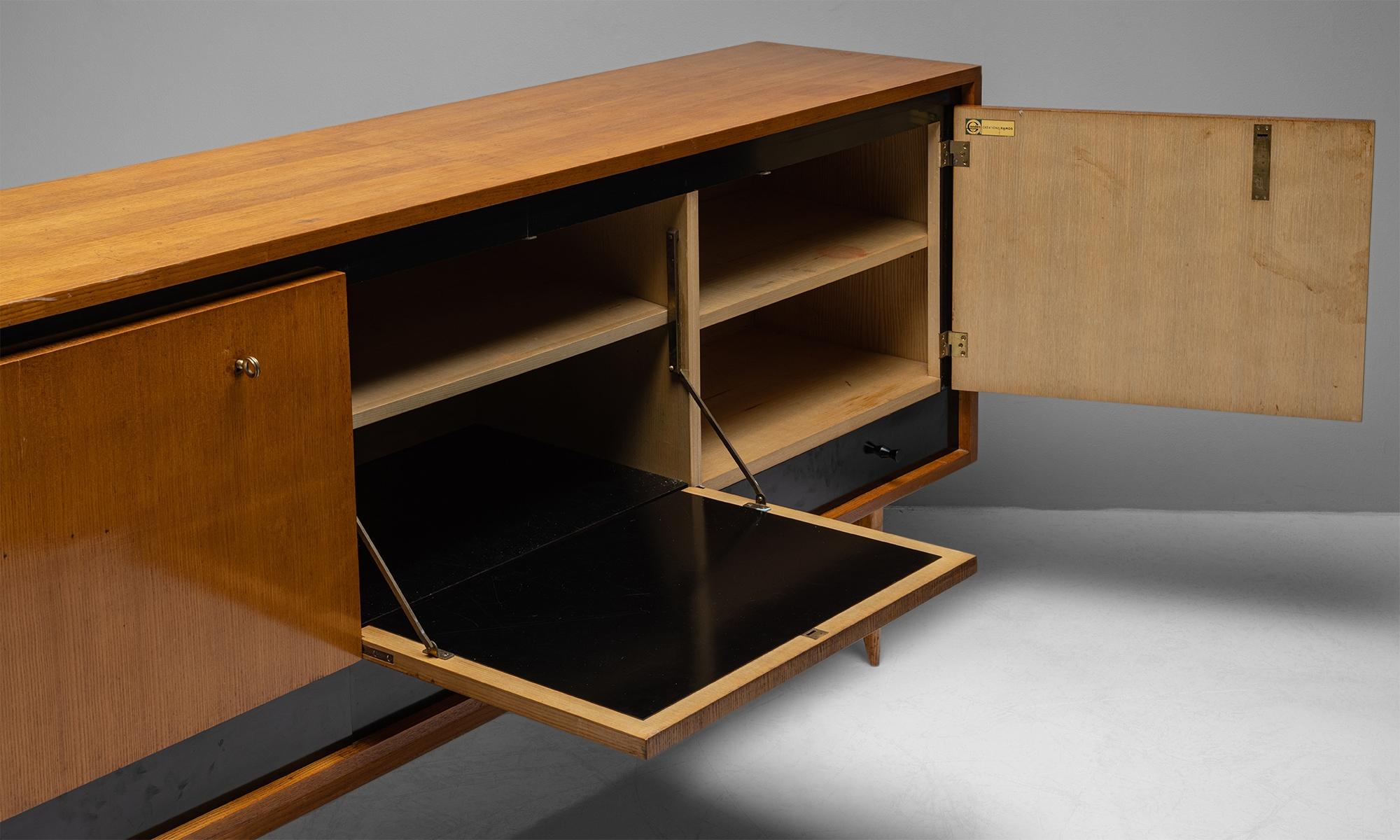 Blonde Ash Enfilade by Charles Ramos, France circa 1950 1