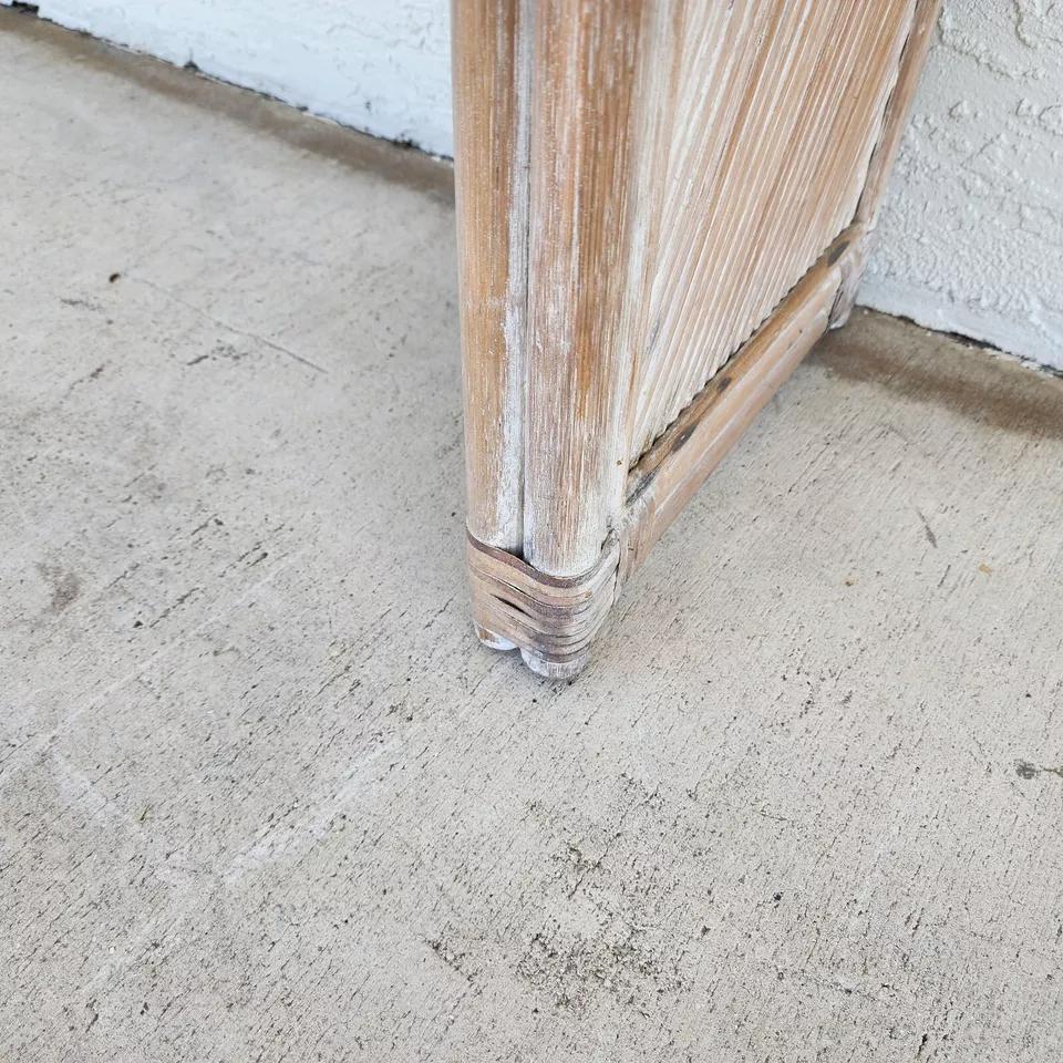 Blonde Bamboo Waterfall Console Sofa Table Low Profile For Sale 4