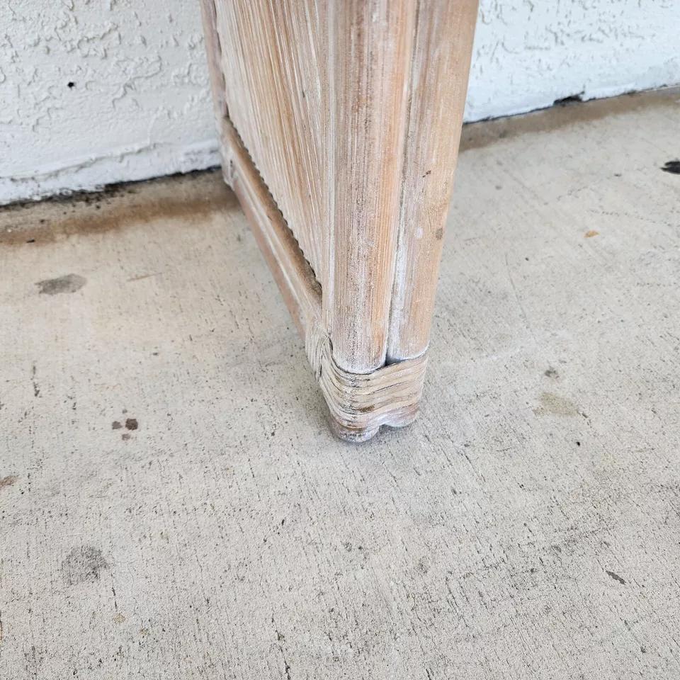 Blonde Bamboo Waterfall Side Console Tables Set For Sale 5