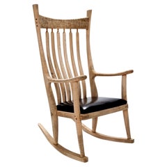 Blonde Brendan Rocking Chair/ Leather Seat