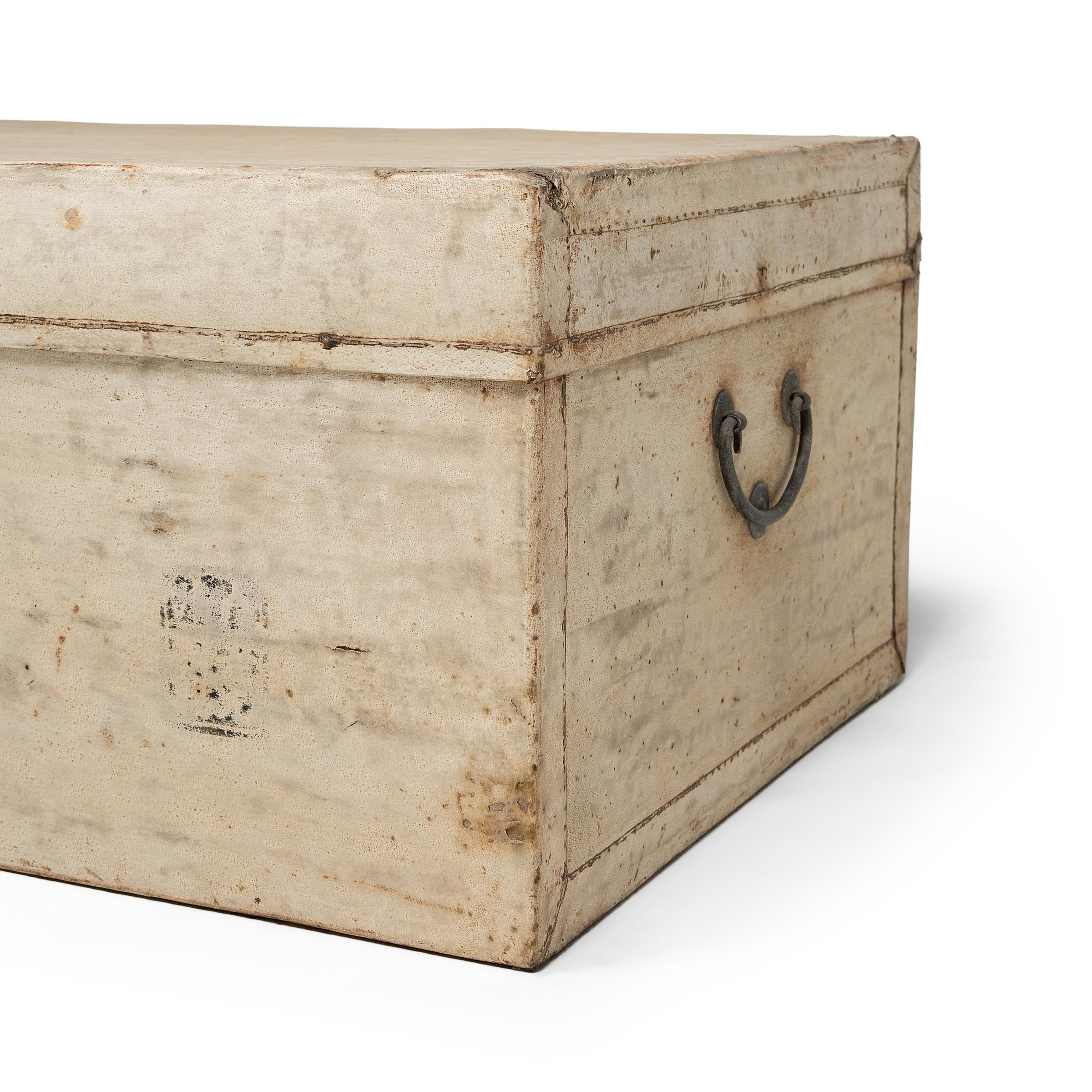 Blonde Chinese Hide Storage Trunk, C. 1800 For Sale 1