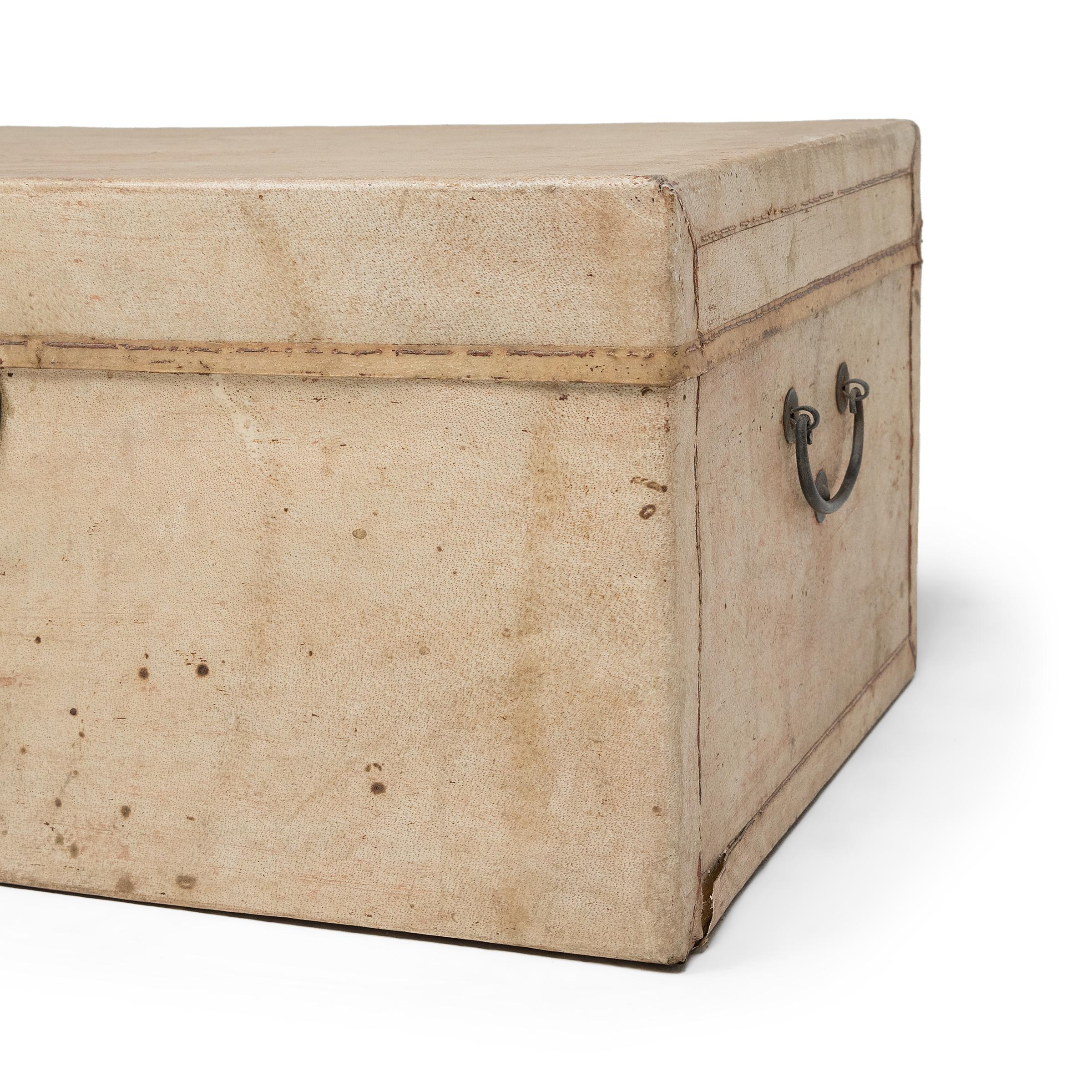 Blonde Chinese Hide Storage Trunk, C. 1800 For Sale 3