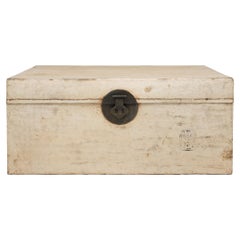 Blonde Chinese Hide Storage Trunk, C. 1800