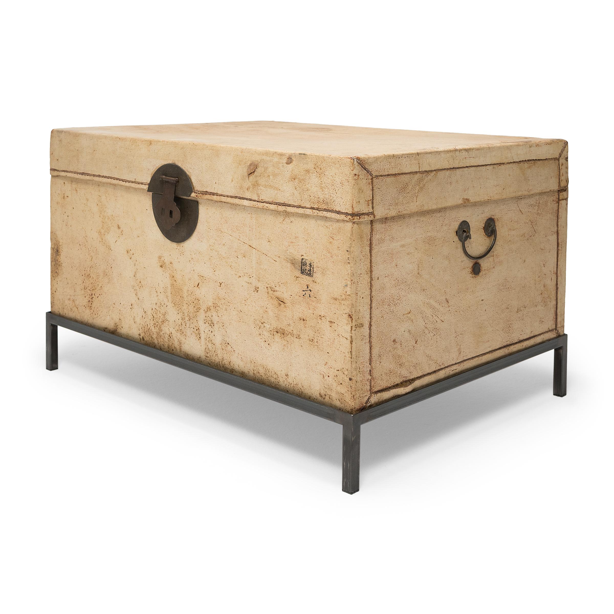 Qing Blonde Chinese Hide Trunk Table, C. 1800
