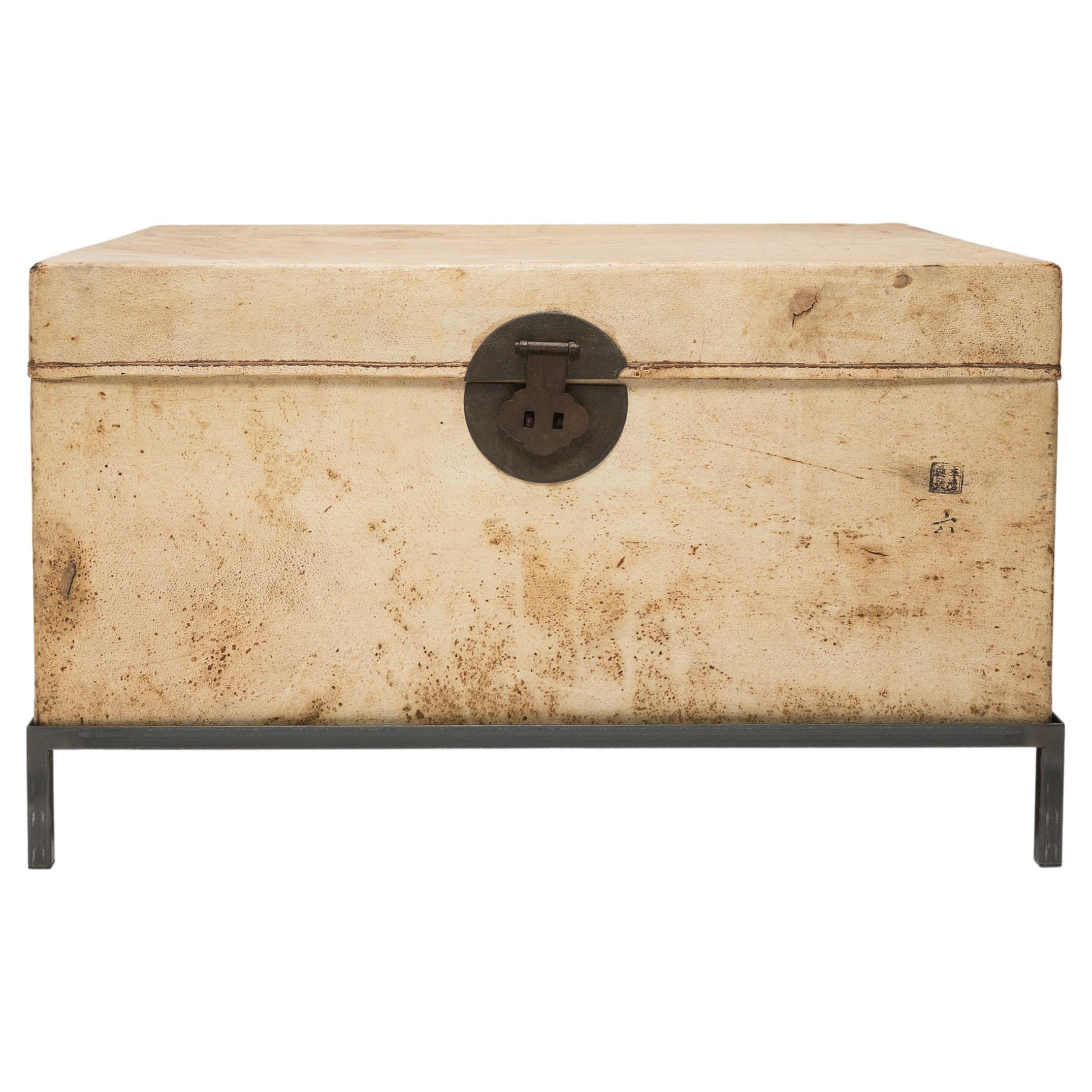 Blonde Chinese Hide Trunk Table, C. 1800