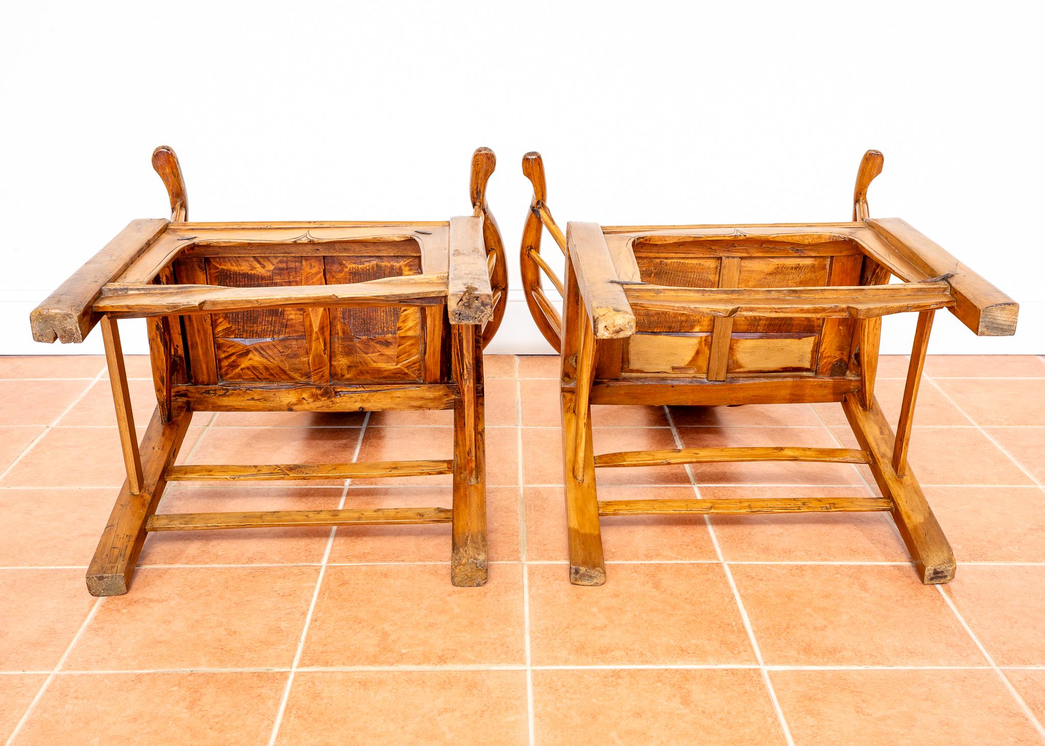 Blonde Chinese Horseshoe Armchairs Grand Tutor Oriental Country Antique Thrones For Sale 12