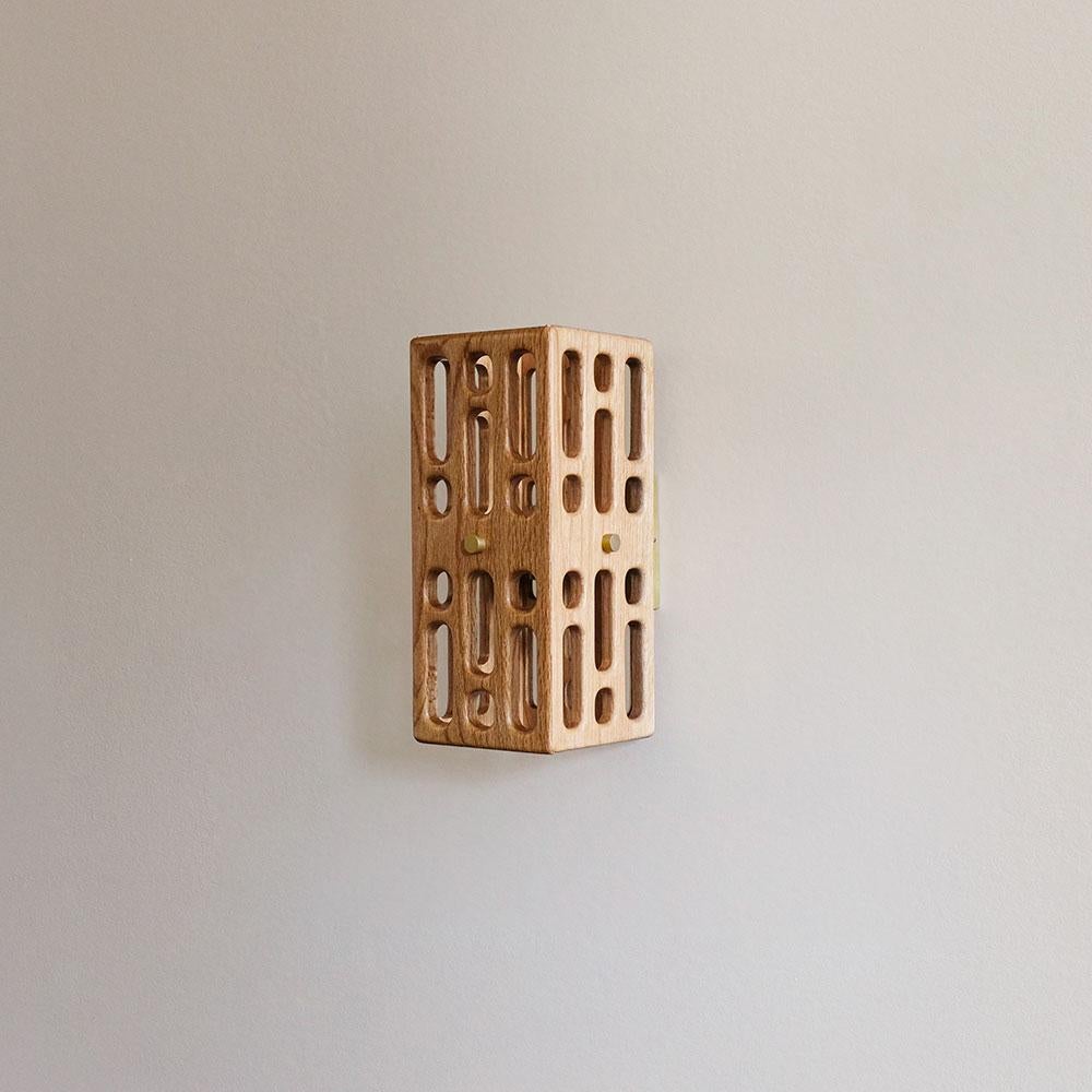Mid-Century moderno Applique in legno a reticolo biondo, piccola, Collectional Celosía in vendita