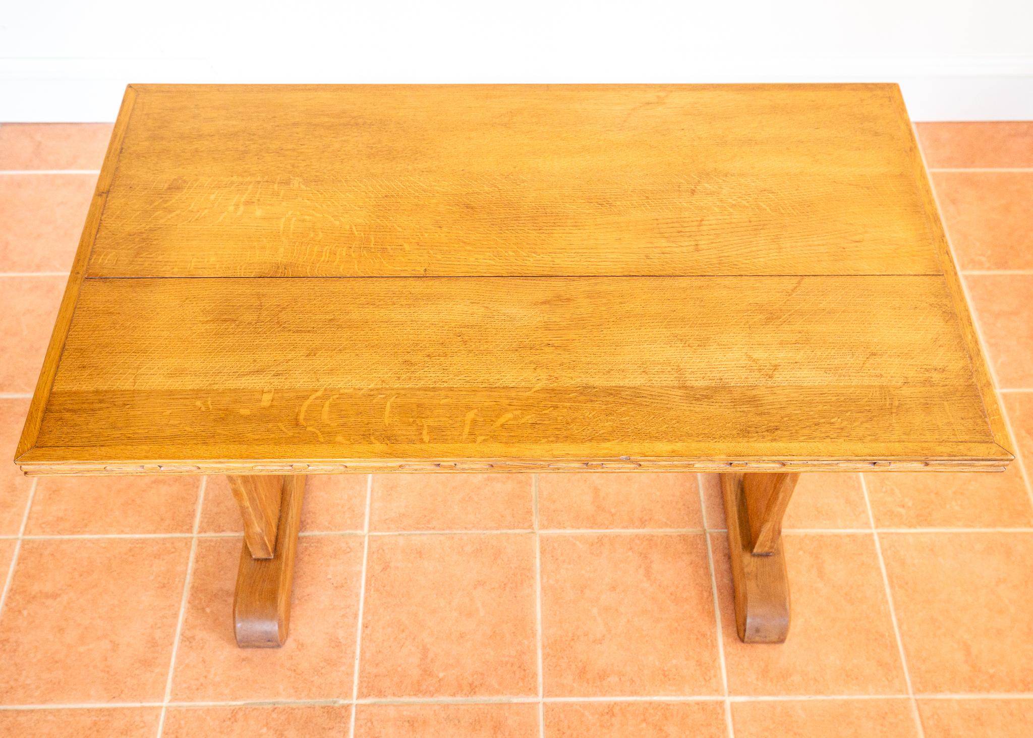 Blonde Light Oak Refectory Trestle Table Cotswold School Arts And Crafts Rustic im Angebot 11