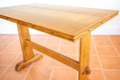 Blonde Light Oak Refectory Trestle Table Cotswold School Arts And Crafts Rustic