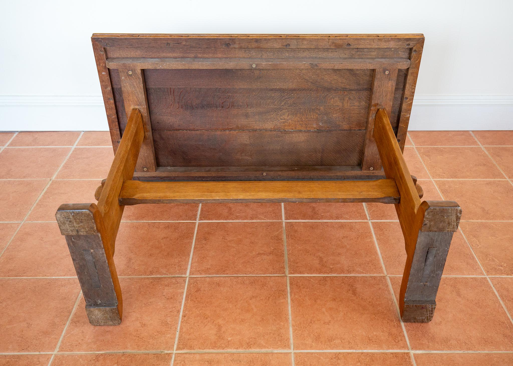 Blonde Light Oak Refectory Trestle Table Cotswold School Arts And Crafts Rustic im Angebot 12