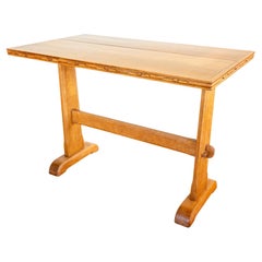 Blonde Light Oak Refectory Trestle Table Cotswold School Arts And Crafts Rustic