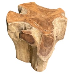 Blonde Lychee Wood Organic Shape Side Table, Indonesia, Contemporary