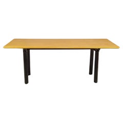 Blonde Maple Modern Designed Dining table with Black metal base