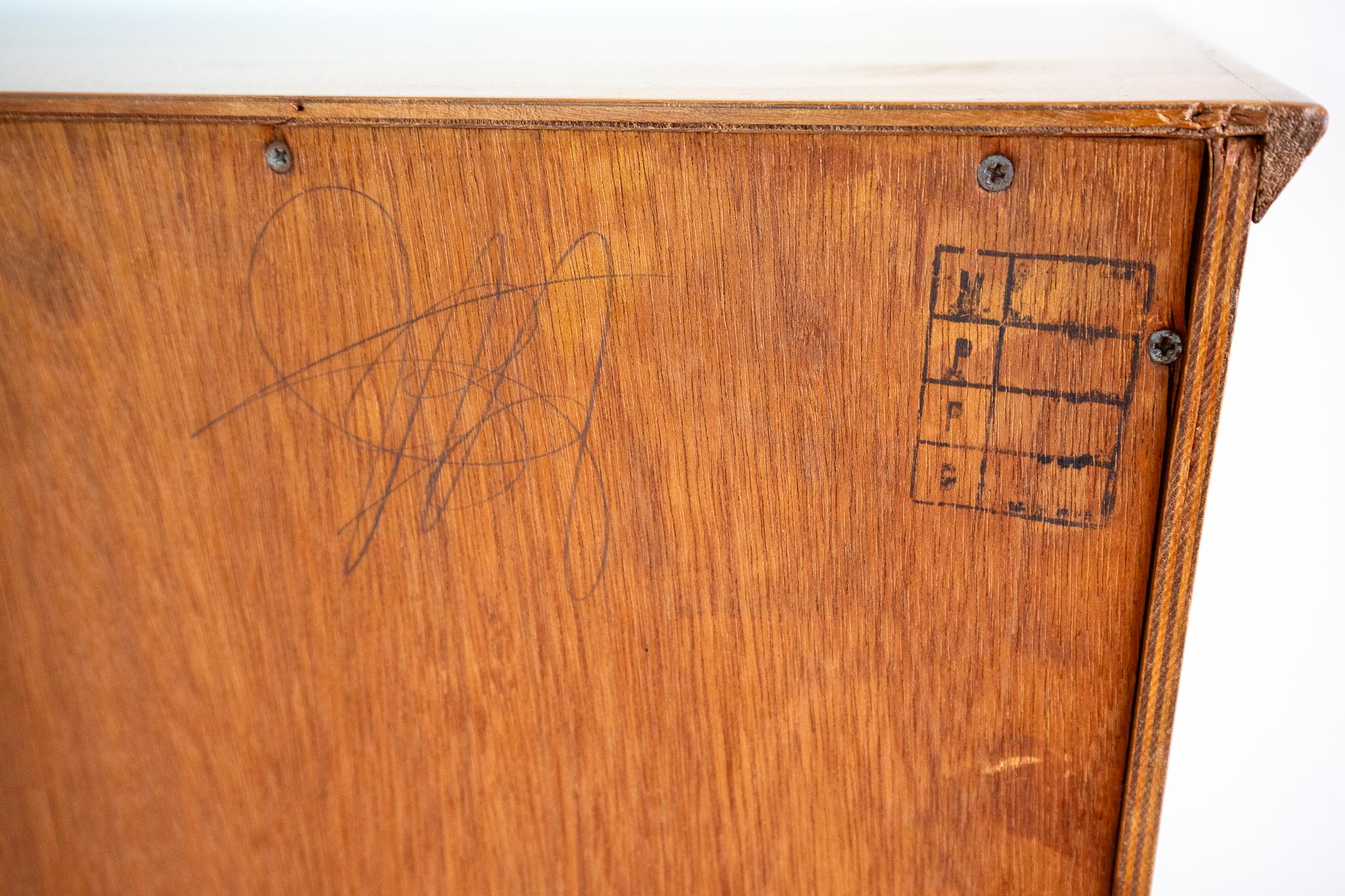 Blonde Mid Century Chest Of Drawers Tallboy Highboy Walnut Alfred Cox Heals 1960 For Sale 11