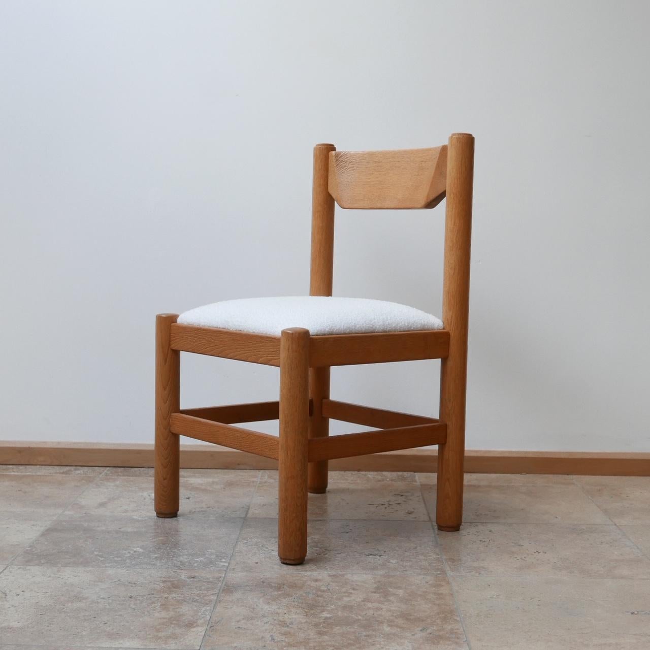 Blonde Oak Midcentury French Dining Chairs in Manner of Guillerme et Chambron 6