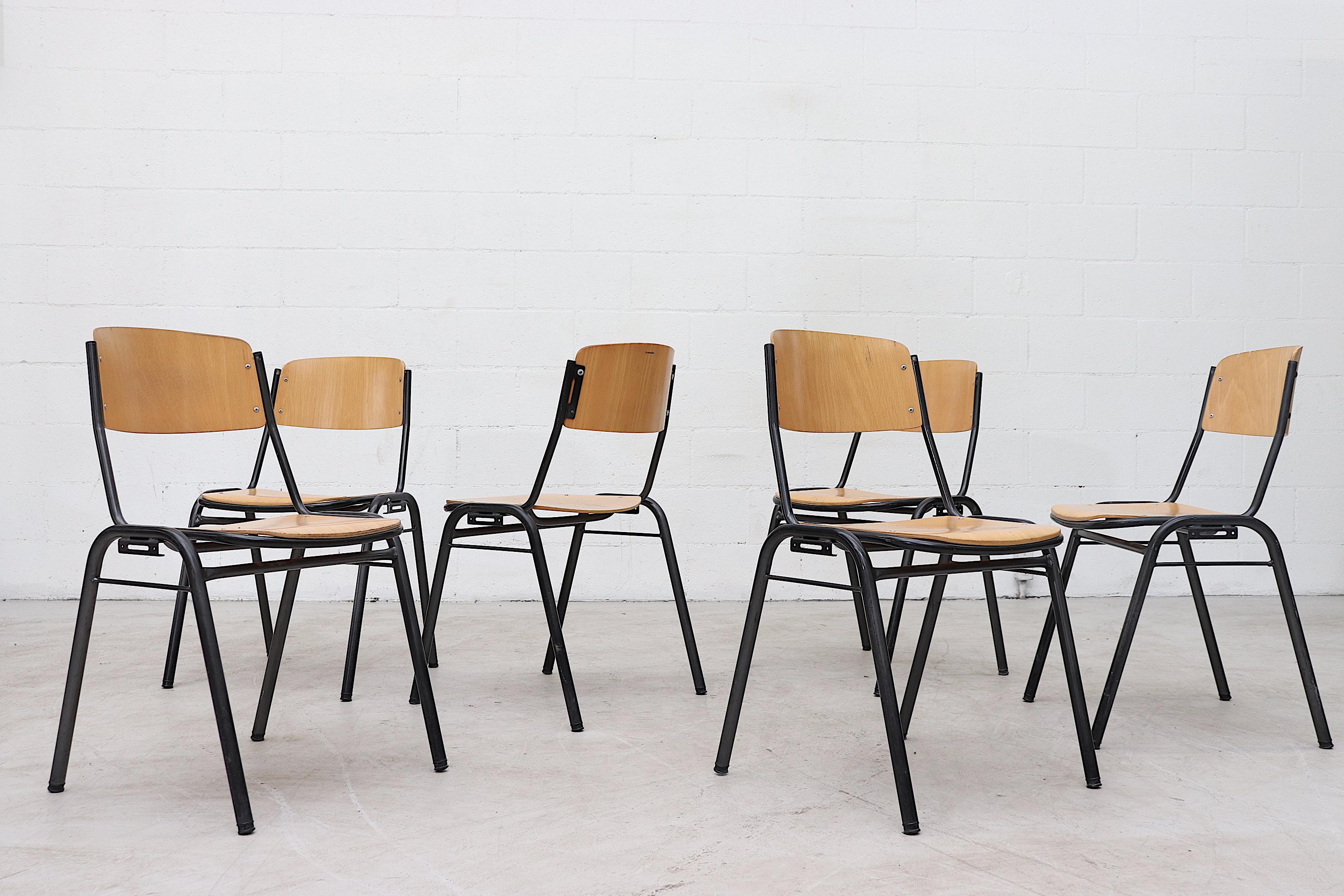 metal frame plywood stacking chair
