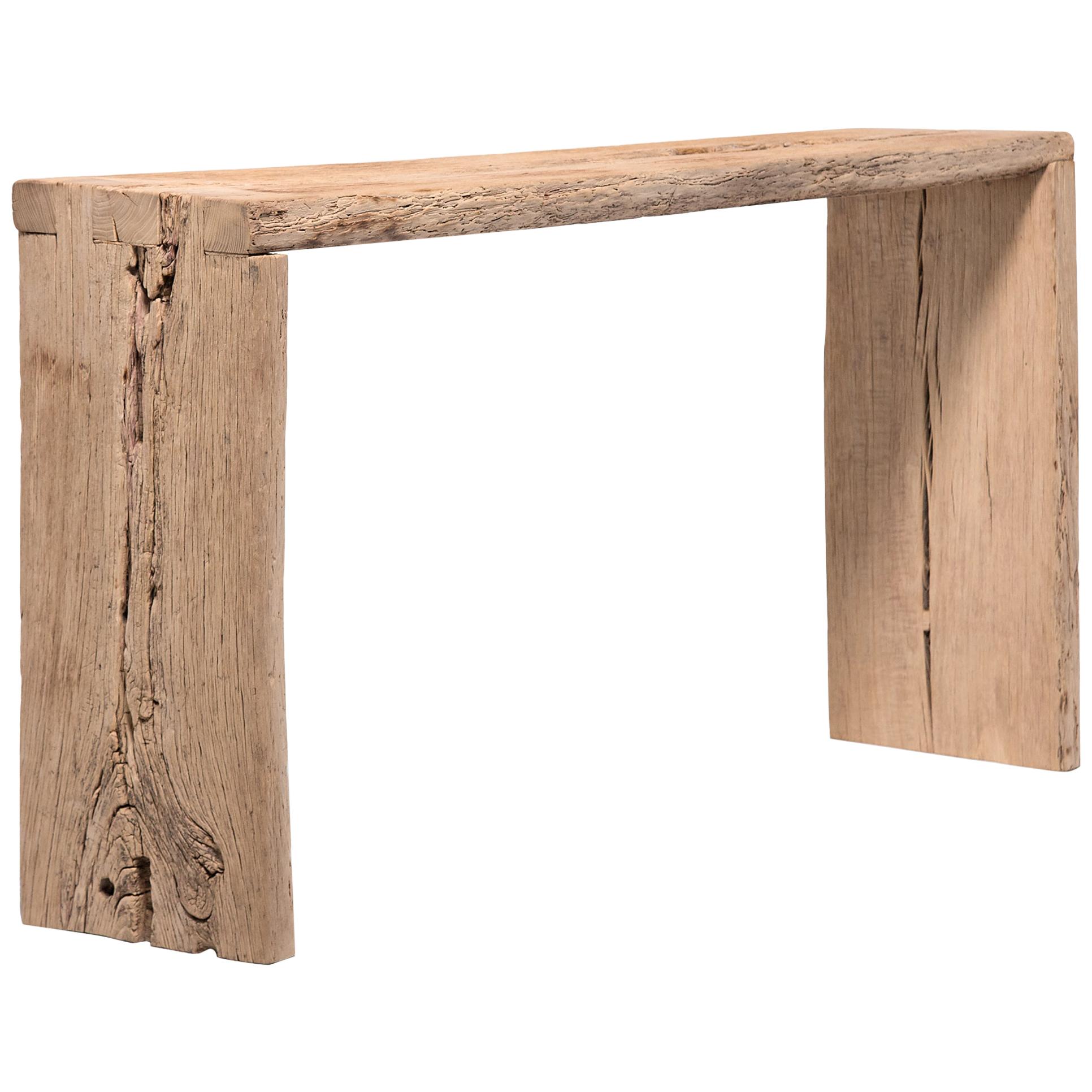Blonde Reclaimed Elm Waterfall Console Table