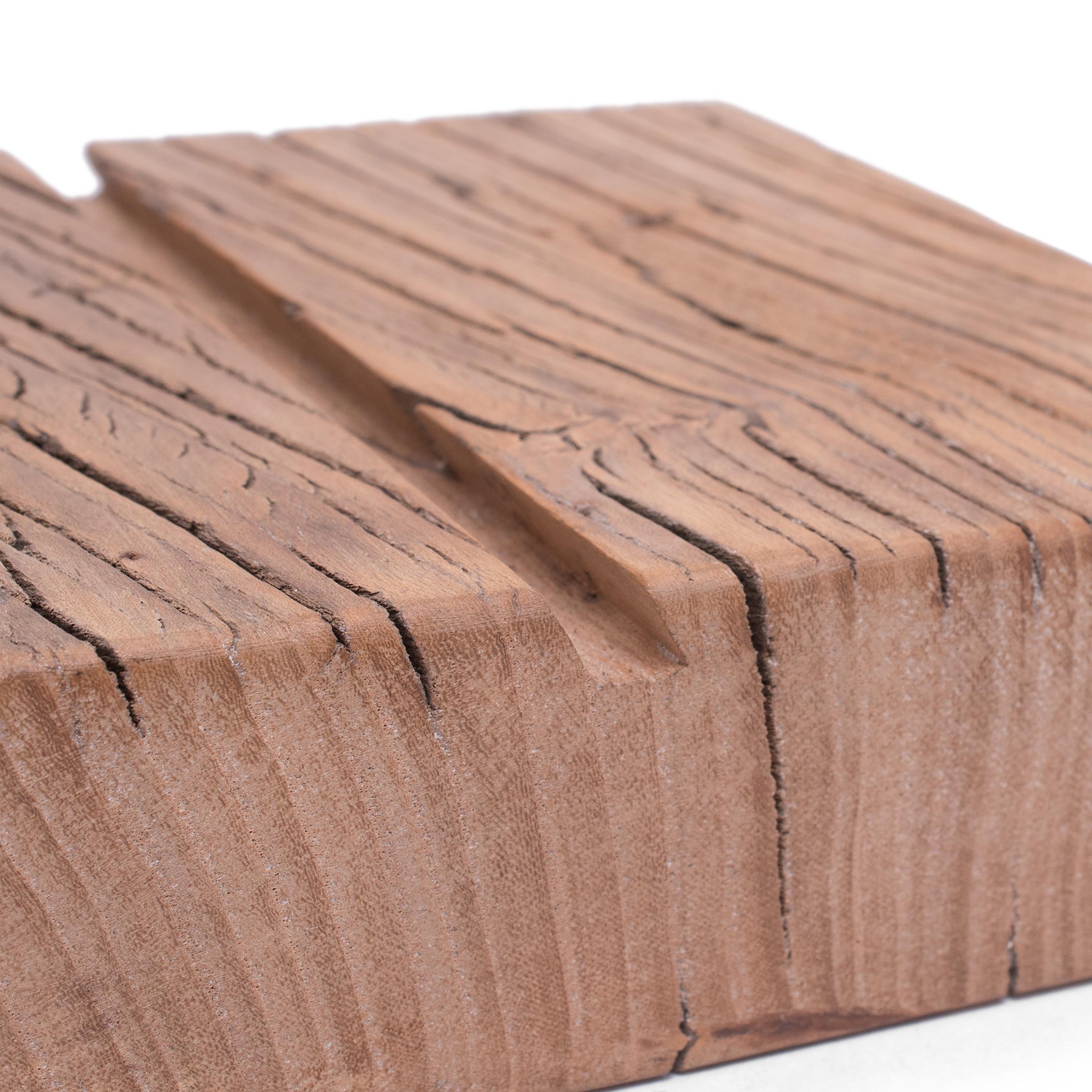 Elm Blonde Reclaimed Wood Tablet Holder For Sale