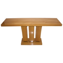 Blonde Satin Wood Console Table