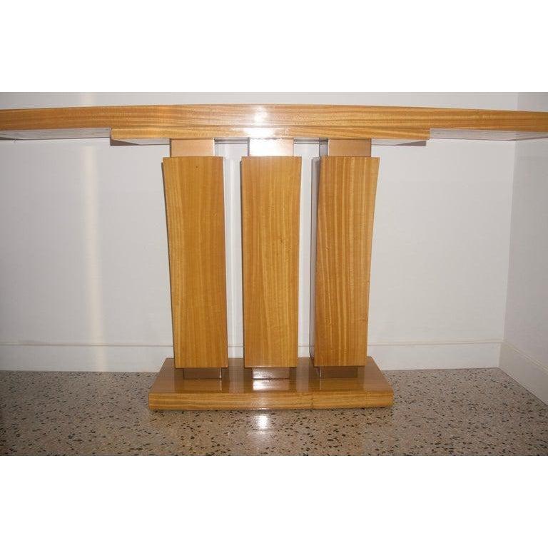 Art Deco Blonde Satinwood Console Table