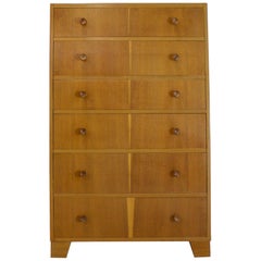 Blonde Teak Tallboy Chest of Drawers from Axelrod, 1960s