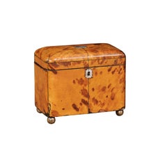 Blonde Schildpatt-Teedose, England, 19. Jahrhundert