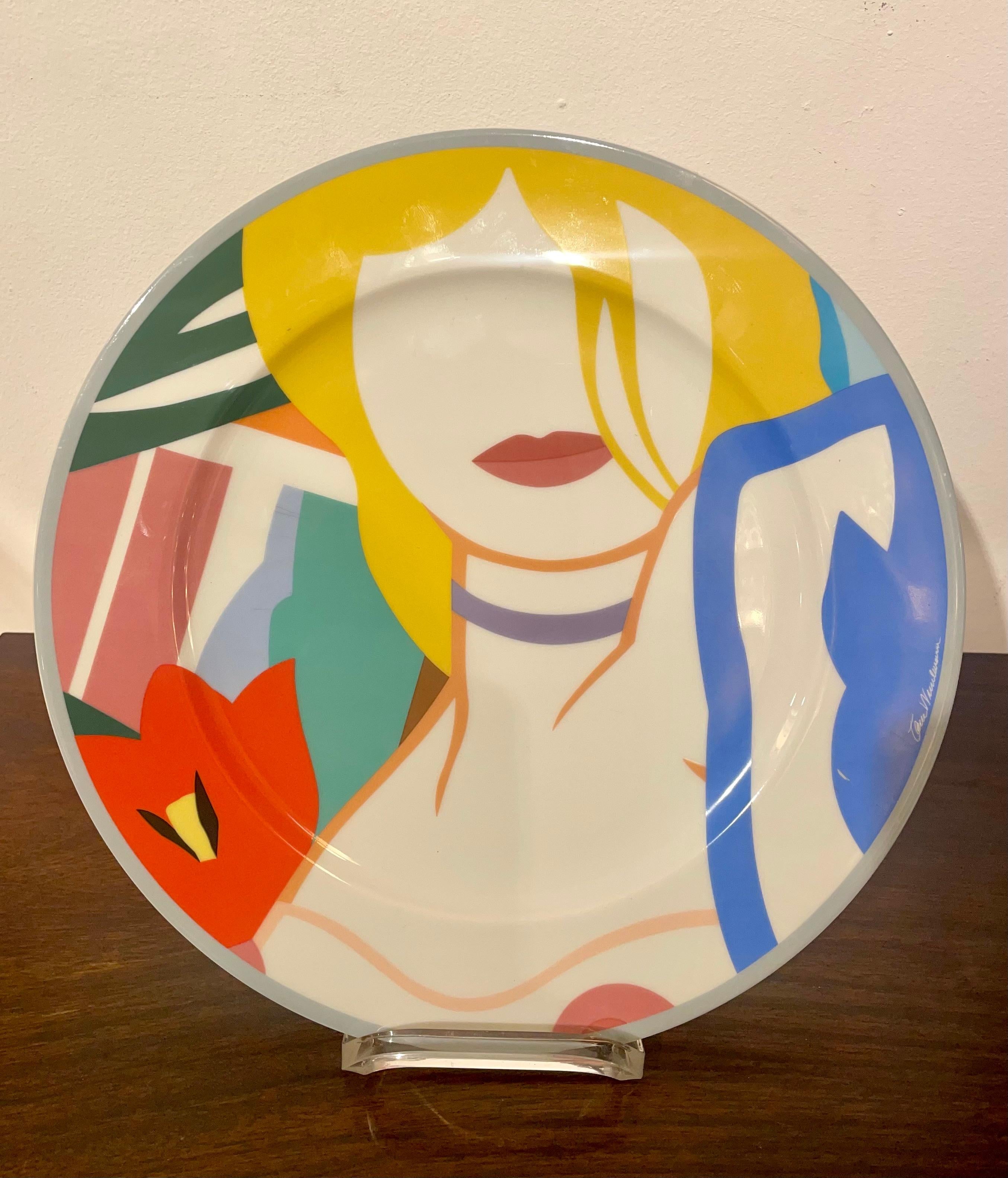 Blonde Vivienne porcelaine plate signed by Tom Wesselmann, Rosenthal Studio-Line, Germany.