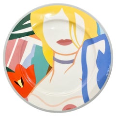 Blonde Vivienne Porcelaine Plate Signed by Tom Wesselmann, Rosenthal Studio