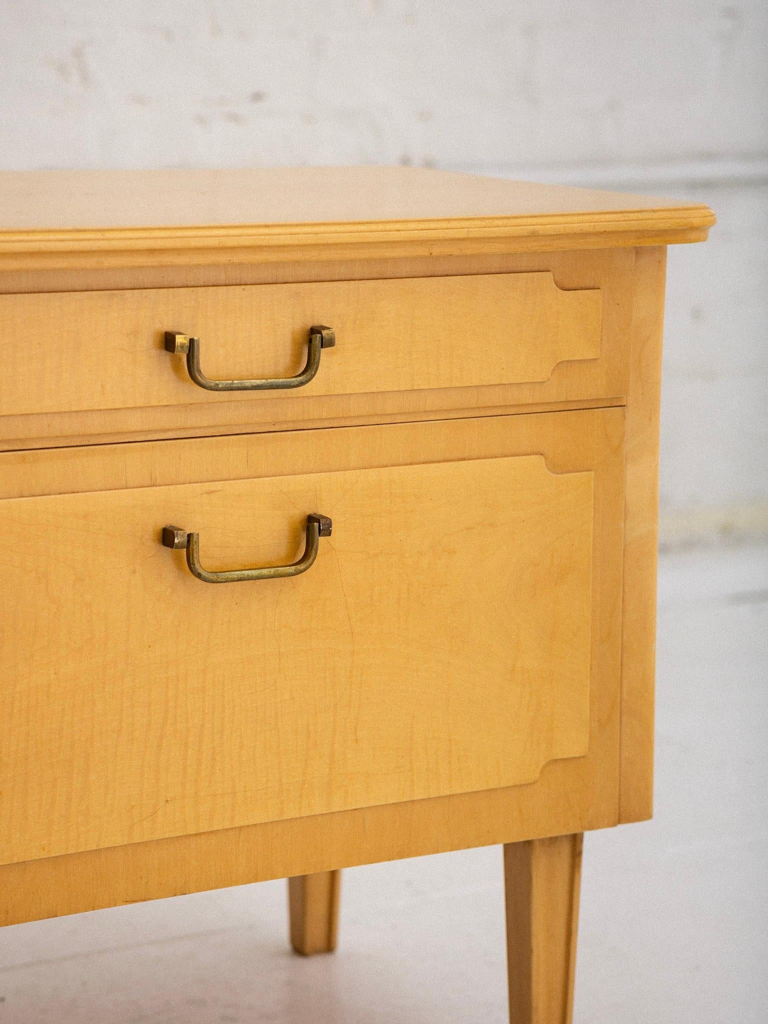 Blonde Wood Drop Front Nightstands, a Pair 4