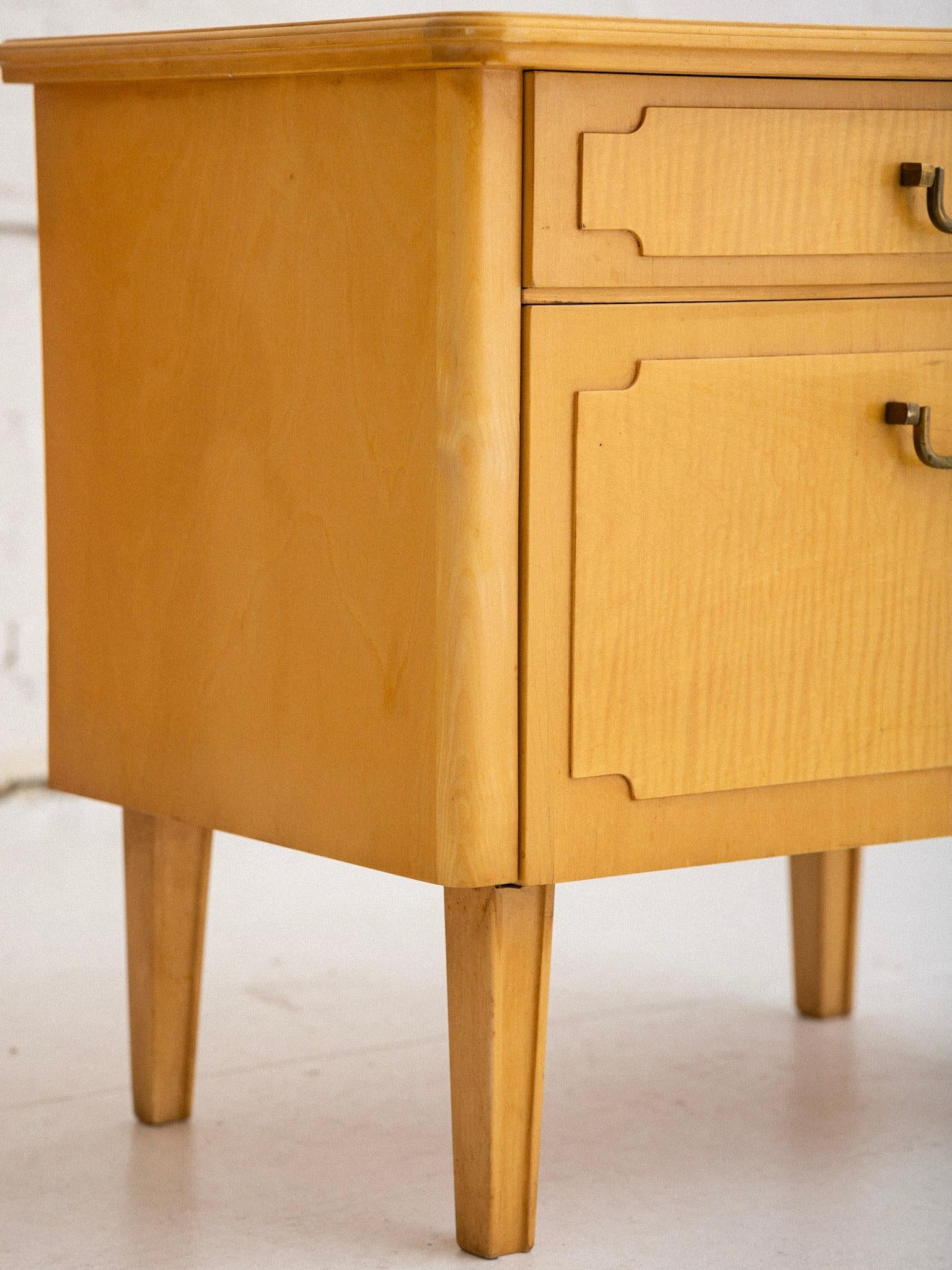 Blonde Wood Drop Front Nightstands, a Pair 5