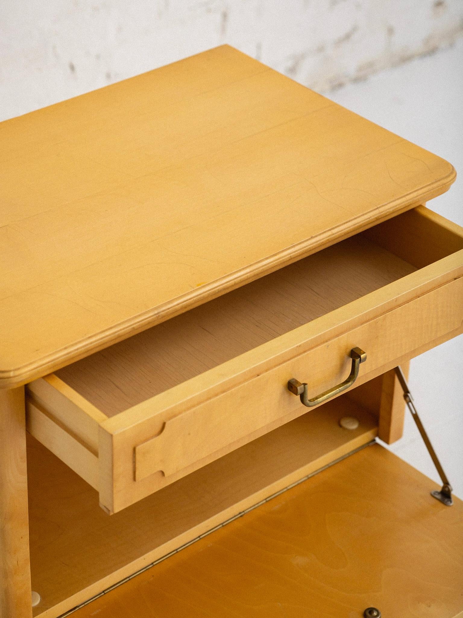 Blonde Wood Drop Front Nightstands, a Pair 6