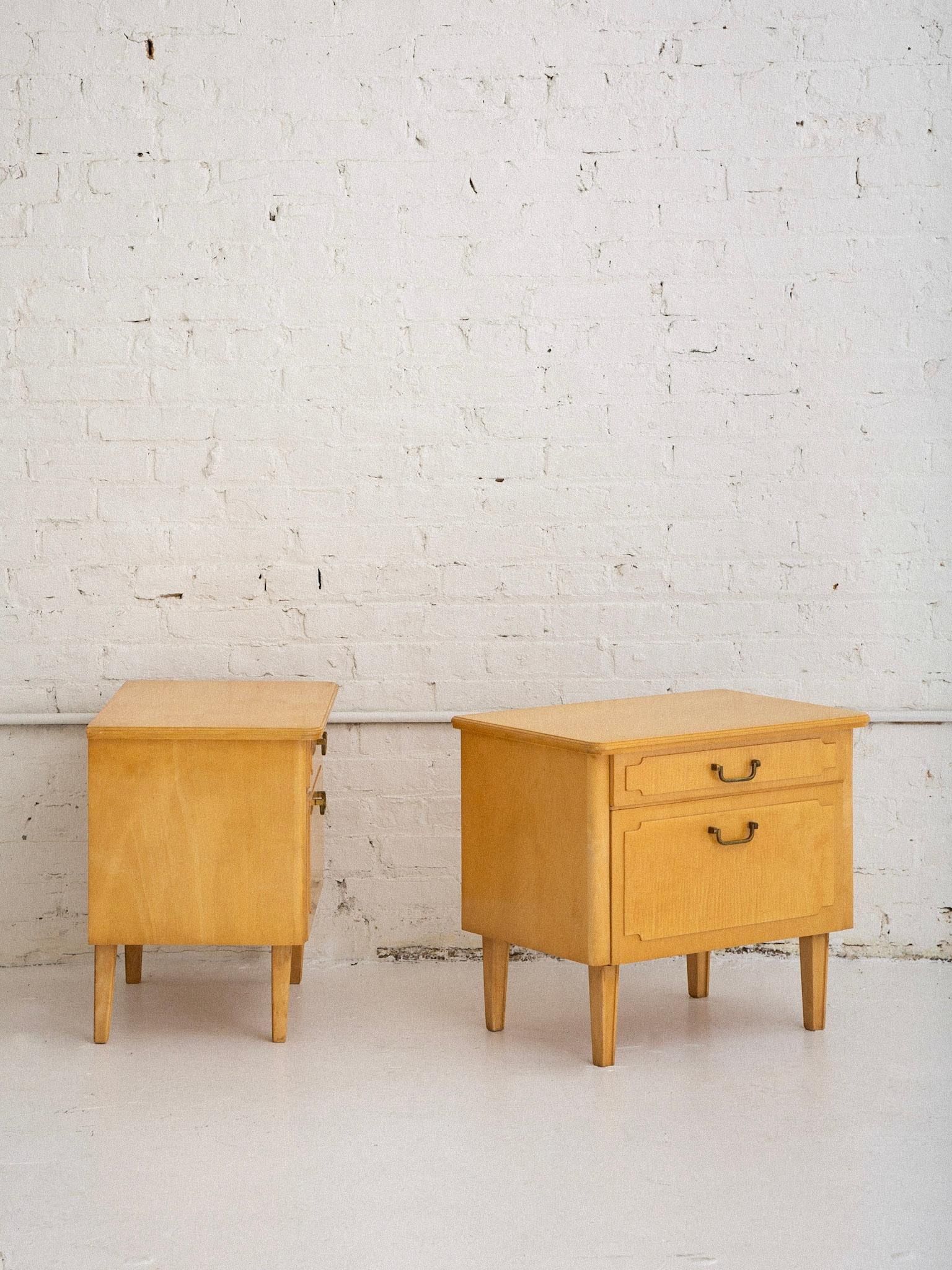 blonde wood nightstands