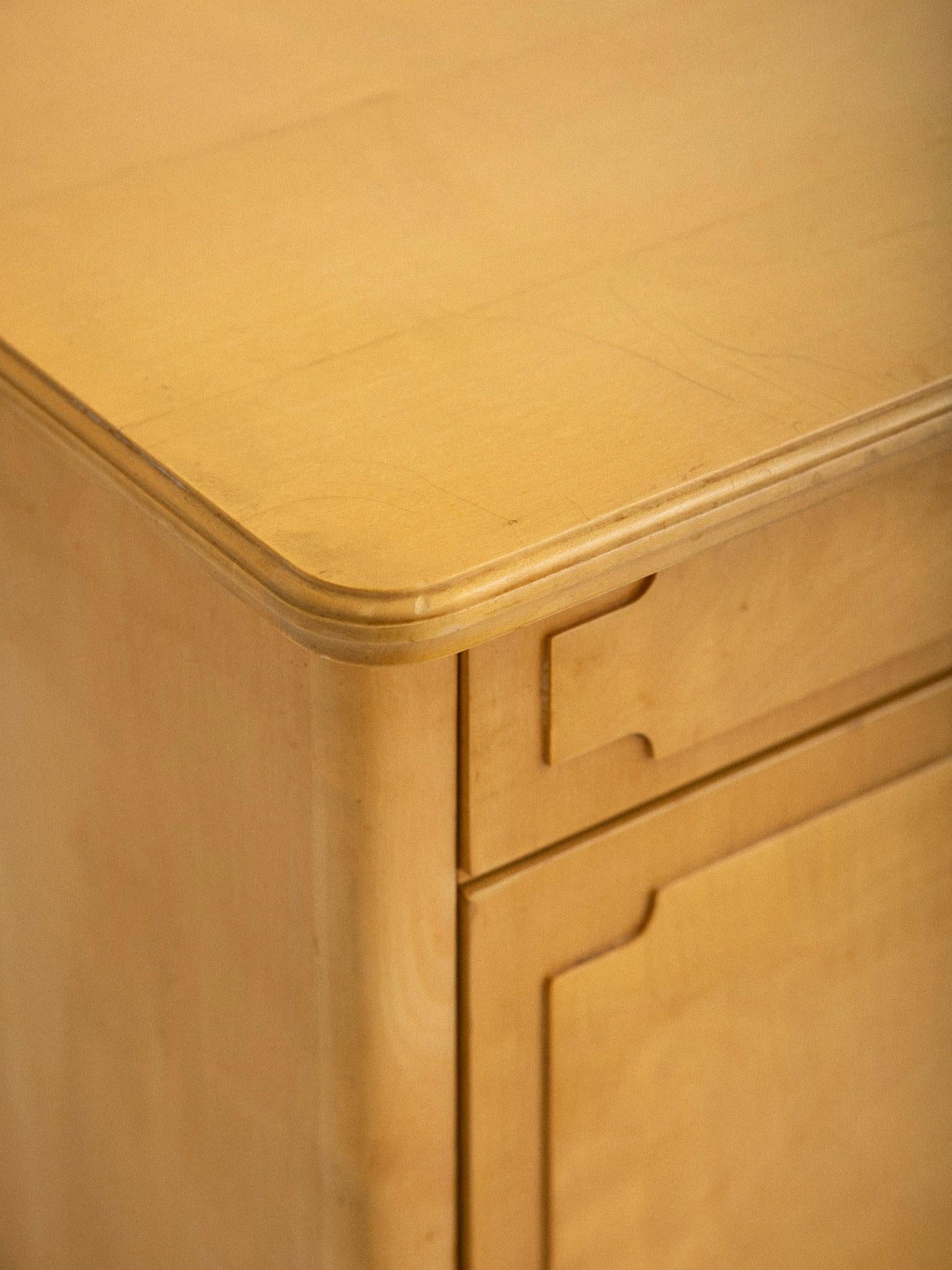 20th Century Blonde Wood Drop Front Nightstands, a Pair