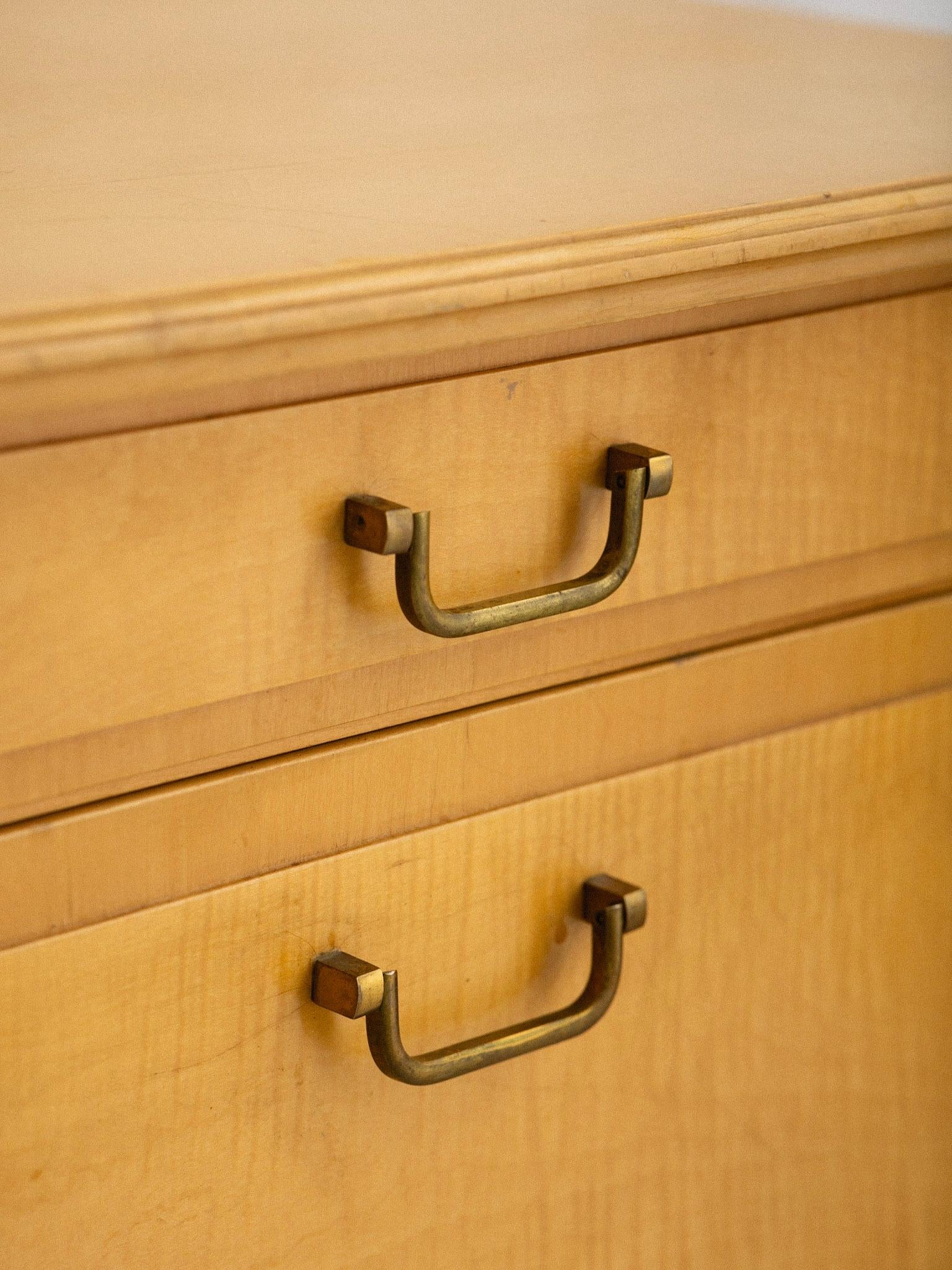 Blonde Wood Drop Front Nightstands, a Pair 1