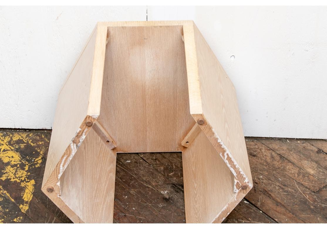 A quality end table, the hexagonal shape open on opposite ends. The top made separately. 

Dimensions: H. 17 1/5